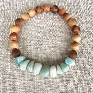 Amazonite and Sandalwood Stretch Bracelet …